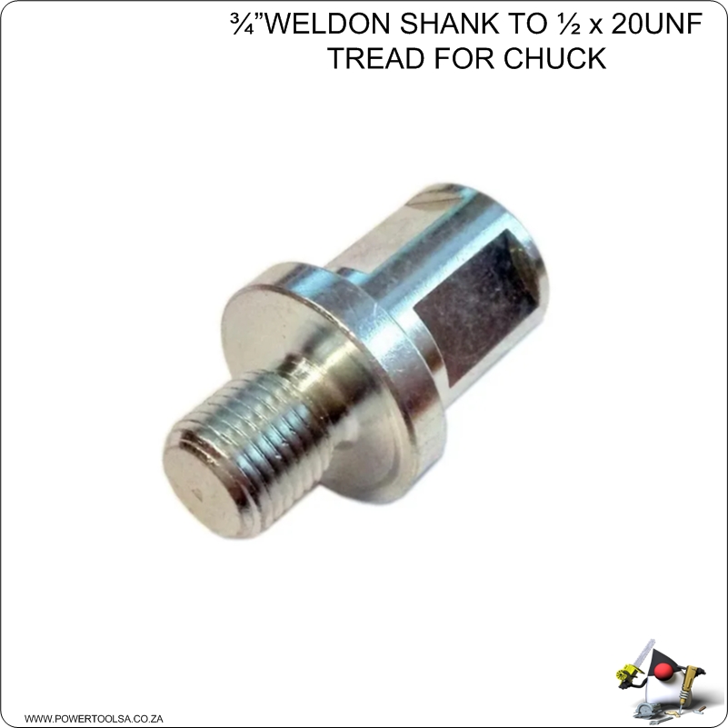 とし 3/4 WELDON SHANK TO 1/2x20UNF THREAD FOR CHUCK - POWERTOOLSA