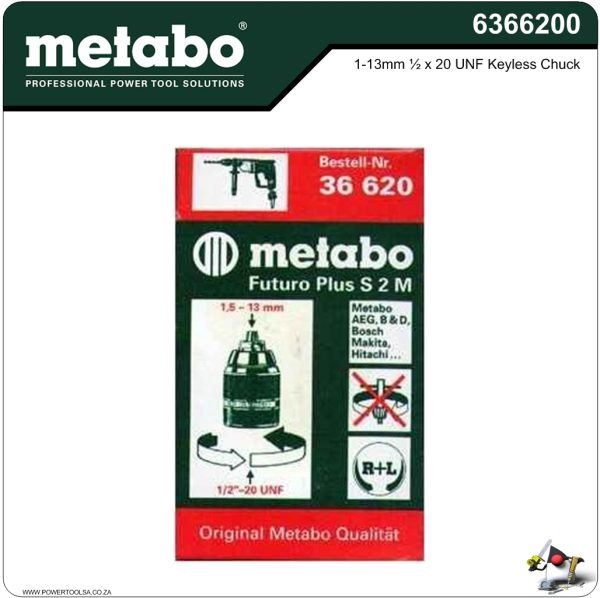 63662000 METABO KEYLESS CHUCK 13mm b 13mm 1/2 x 20UNF CHUCK – KEYLESS
